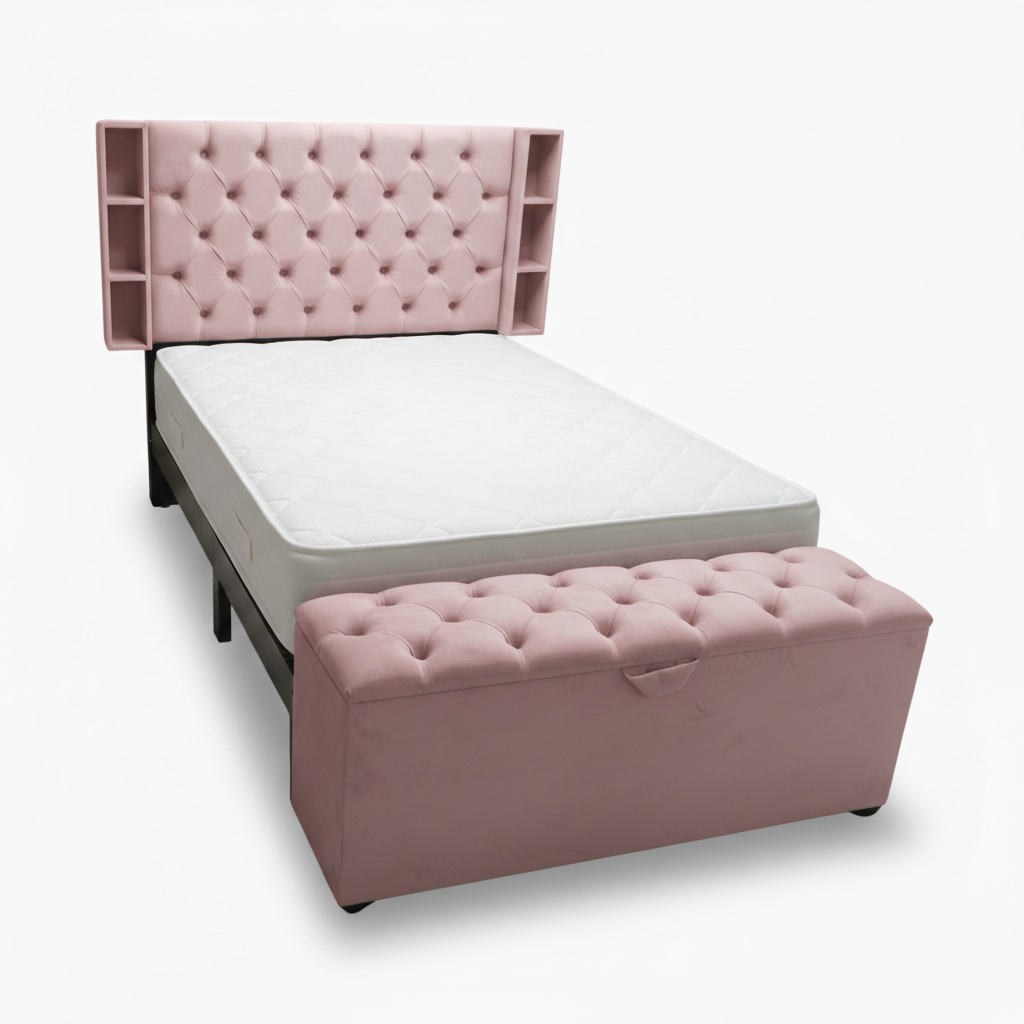 CAMA MARIPOSA/ RECUADRO/CAJITA 2 PLAZAS C/BAUL - Imagen 2