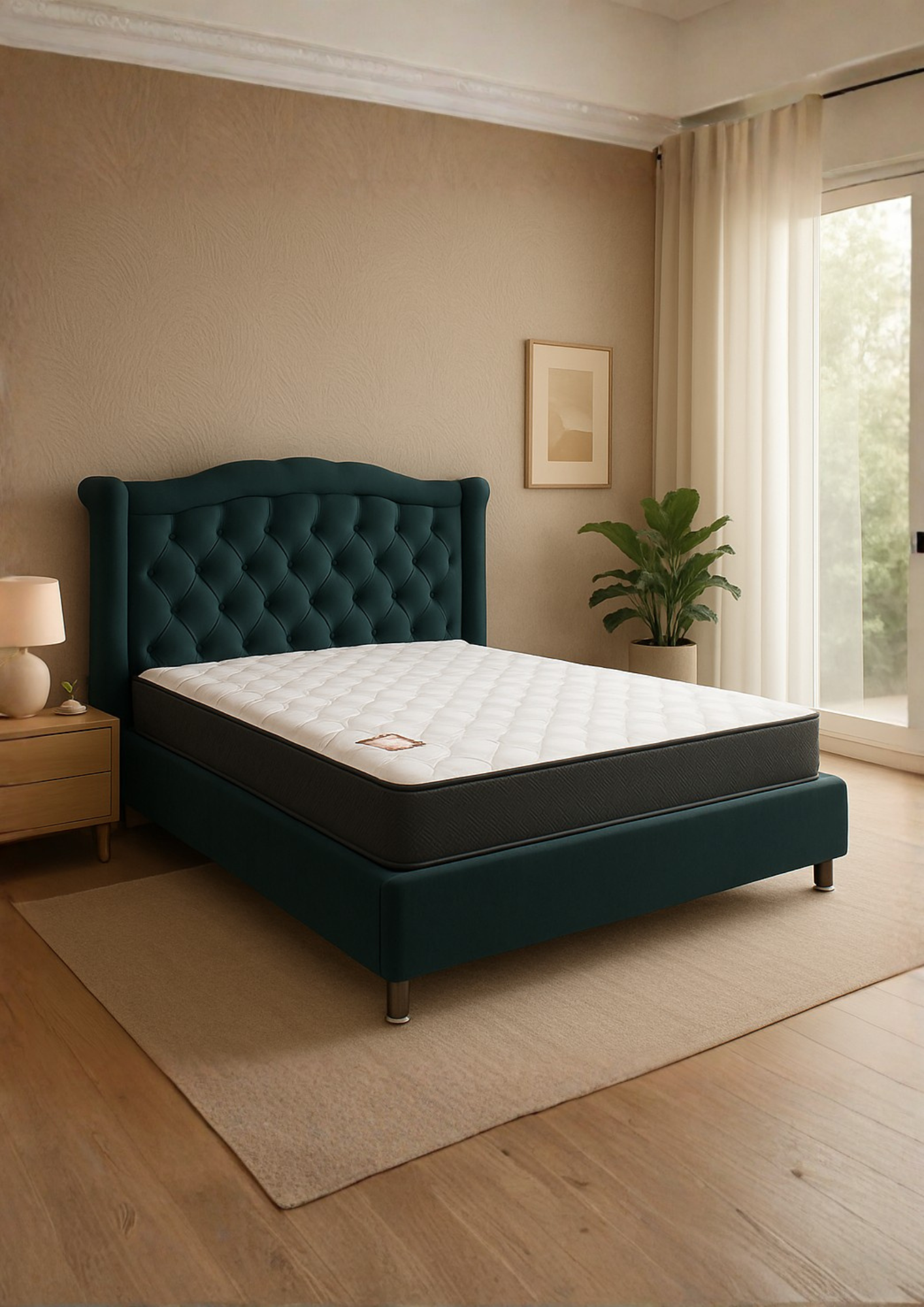 CAMA BOX TARIMA CON CABECERA 2 PLAZAS