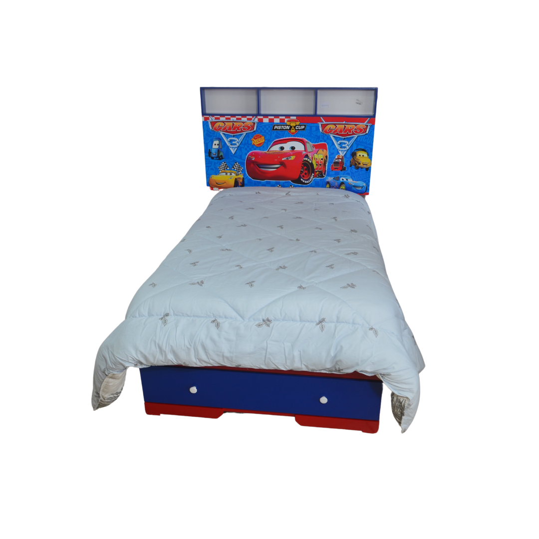 CAMA CALCOMANIA 1.5 PLAZAS ACOLCHADA C/SABANERA DISEÑO - Imagen 3