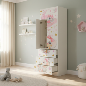 ROPERO MELAMINE CALCOMANIA 60CM STANDARD (DISEÑOS NIÑOS C/SABANERA)