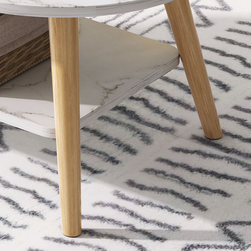 MESA DE CENTRO VINTAGE MARMOLEADO BLANCO - MFTOP - Imagen 3