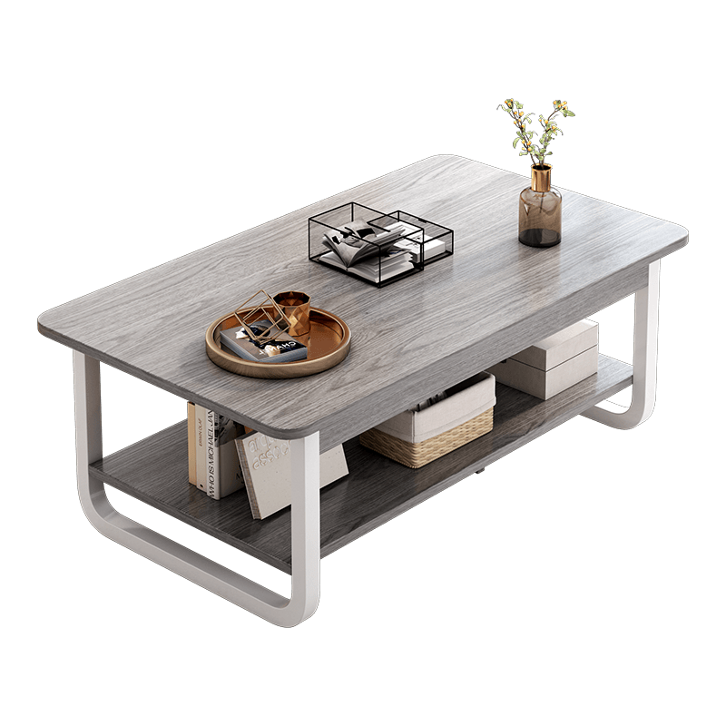 MESA DE CENTRO DELUXE - MARMOLEADO GRIS Y BLANCO - MFTOP - Imagen 4