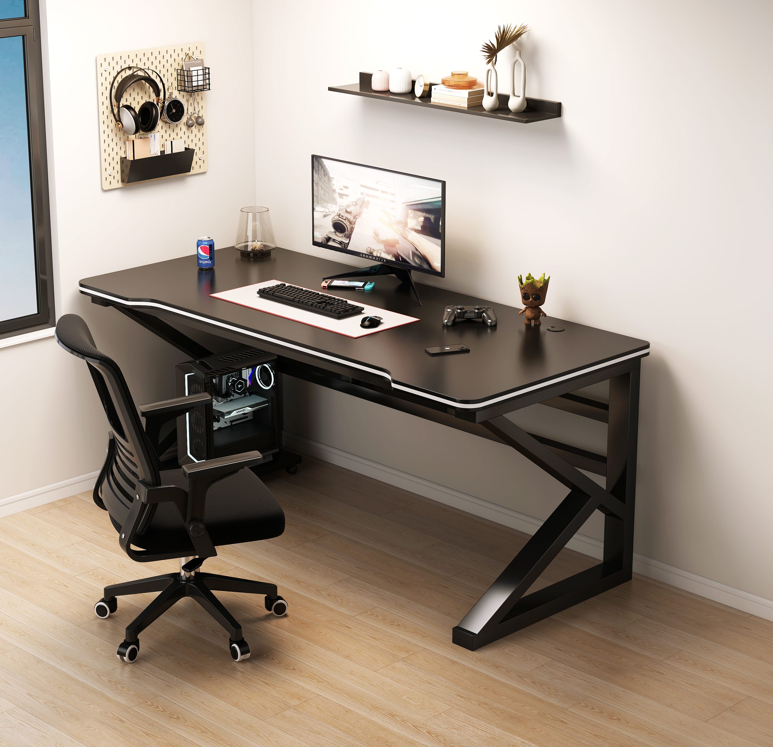 ESCRITORIO GAMER MELAMINE / METAL 1.2 M - MFTOP DNZ0117123-DNZ0117124