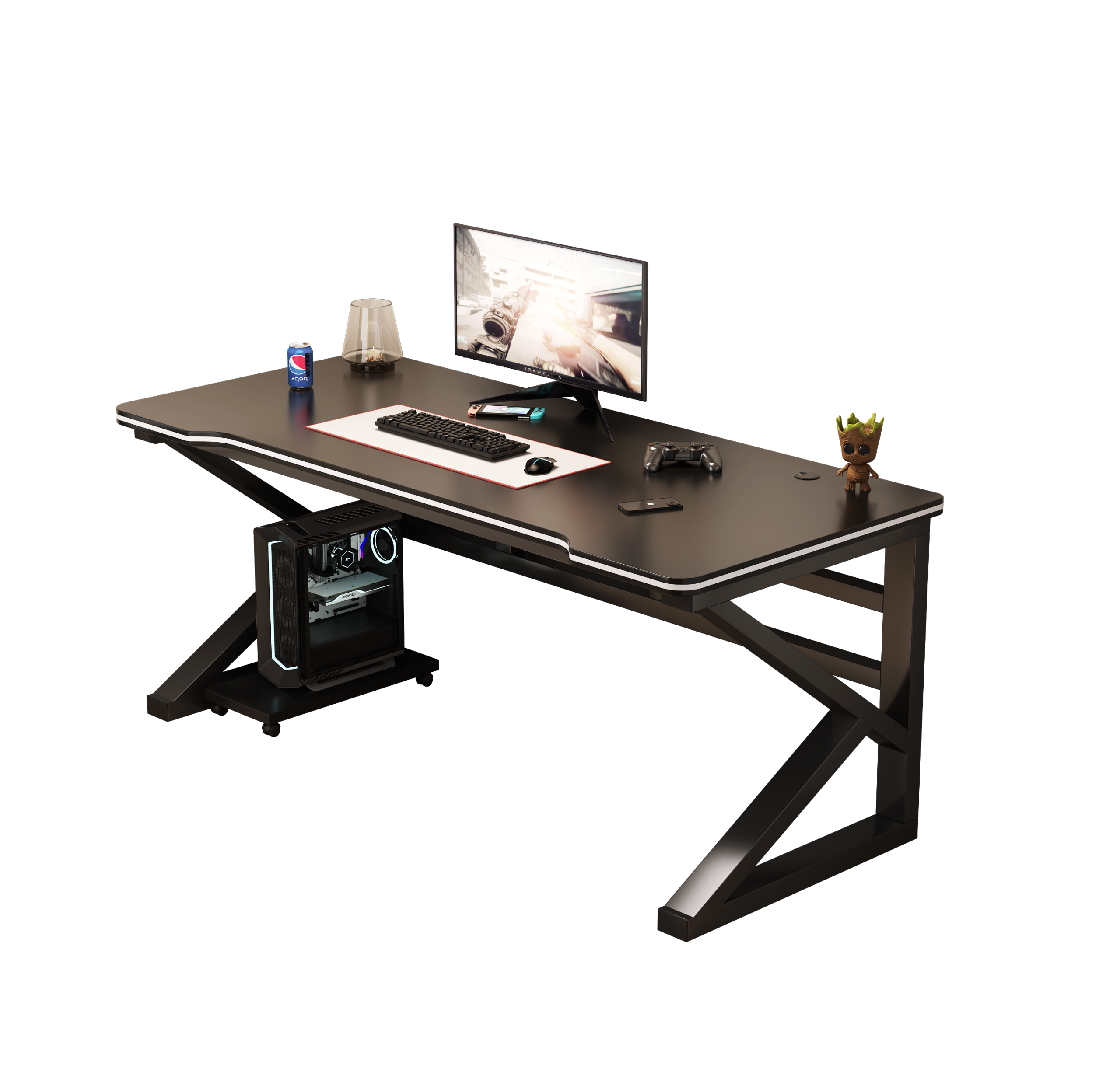 ESCRITORIO GAMER MELAMINE / METAL 1.2 M - MFTOP DNZ0117123-DNZ0117124 - Imagen 2