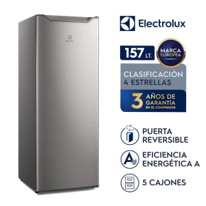 EFUY16P2HVG - Congelador Vertical Cycle Defrost 157L Gris Electrolux