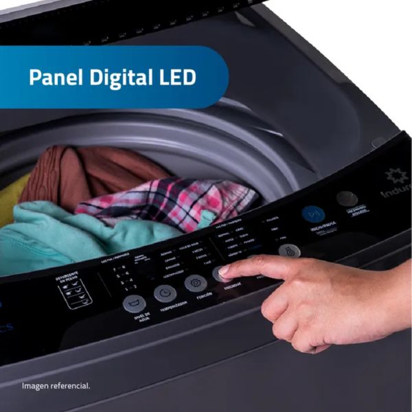 LRI-16DTN - Lavadora Automatica 16Kg Gris Oscuro Indurama - Imagen 3