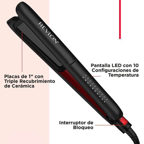 RVST2211N1 - Alisadora De Cabello Smoothstay Con Aceite De Coco Negro Revlon - Imagen 2