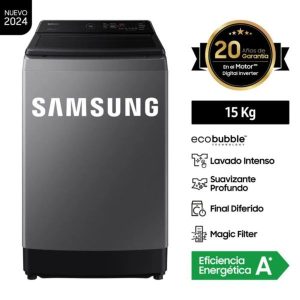 WA15CG5441BDPE - Lavadora Automática Tecnología EcoBubble Gris 15Kg Samsung