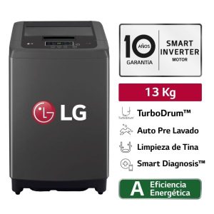 WT13BPBK - Lavadora Automática Tecnología Smart Invert Turbo Drum Negro 13Kg LG