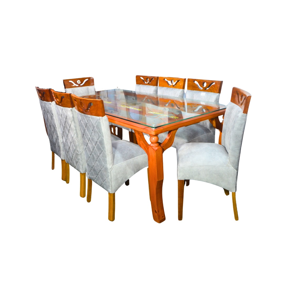 JUEGO DE COMEDOR NOBUK - PARAFINICO X8 - MESA TORNEADA