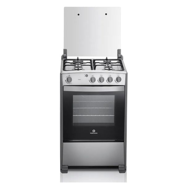 CORUÑA QZ CROMA - Cocina De Pie 1 Horno 4 Hornillas Gris 24, Parrilas de Hierro Fundido, Indurama