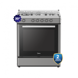 MGS30FS2LBAMB-PE - Cocina De Pie 1 Horno 5 Hornillas, Parrillas Hierro Fundido, Silver, 30" Midea