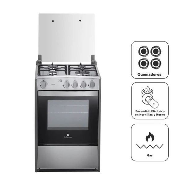 OLVERA QZ CROMA - Cocina De Pie 1 Horno 4 Hornillas Croma 60Cm Indurama