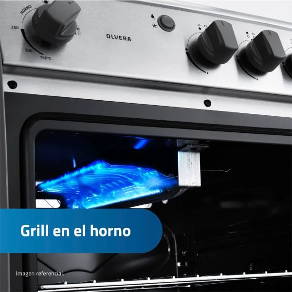 OLVERA QZ CROMA - Cocina De Pie 1 Horno 4 Hornillas Croma 60Cm Indurama - Imagen 6