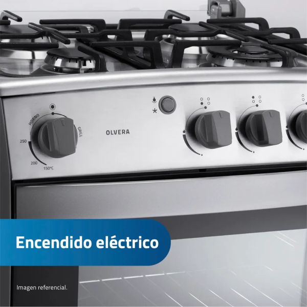 OLVERA QZ CROMA - Cocina De Pie 1 Horno 4 Hornillas Croma 60Cm Indurama - Imagen 5