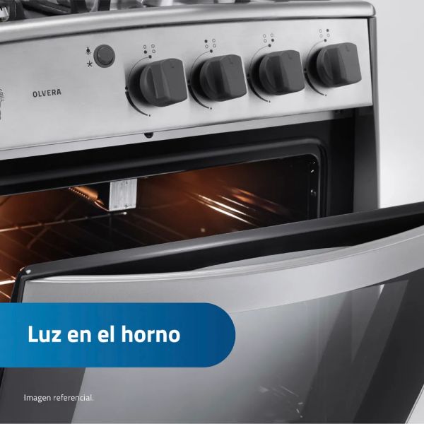 OLVERA QZ CROMA - Cocina De Pie 1 Horno 4 Hornillas Croma 60Cm Indurama - Imagen 4
