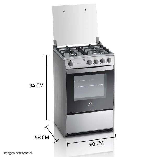 OLVERA QZ CROMA - Cocina De Pie 1 Horno 4 Hornillas Croma 60Cm Indurama - Imagen 2