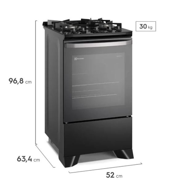 FE4GP - Cocina De Pie 1 Horno 4 Quemadores Con Mesa De Vidrio Negro Electrolux - Imagen 2