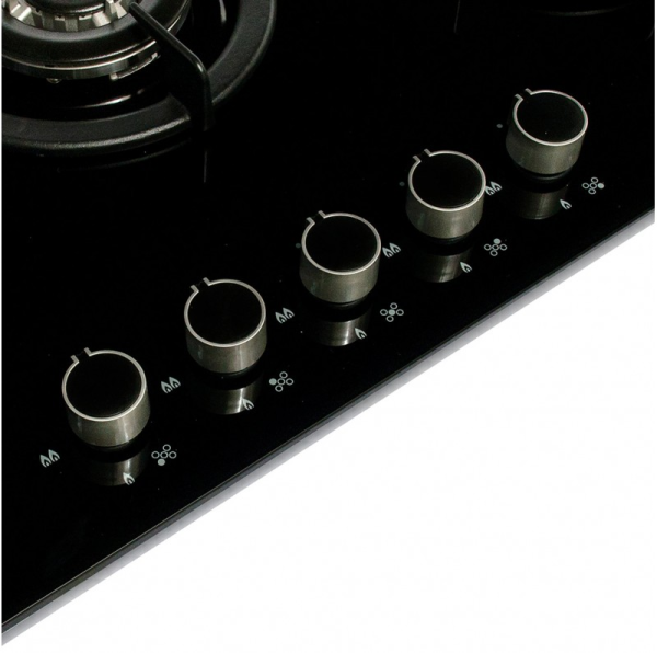 EGI-905VDNEG 5Q- Cocina empotrable a gas 5Q negro 87cm Indurama - Imagen 4