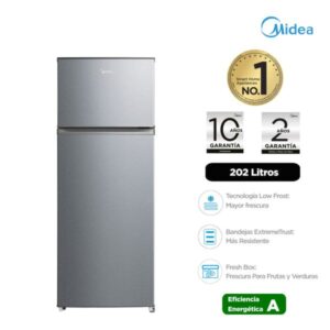 MDRT294FGR50PE - Refrigeradora 210L 2 Puertas Silver Midea