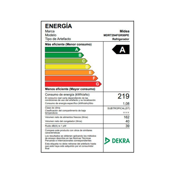 MDRT294FGR50PE - Refrigeradora 210L 2 Puertas Silver Midea - Imagen 4