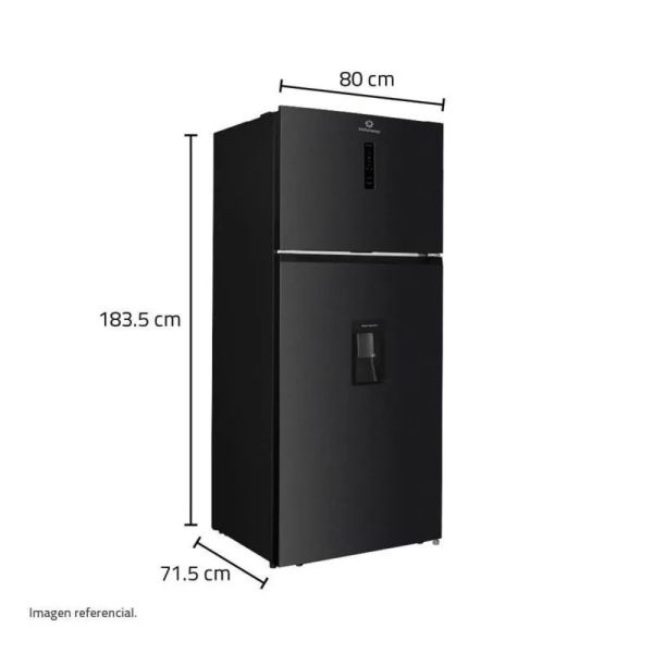 RI-578DN - Refrigeradora Top Mount, Con Dispensador, Negra 525L Indurama - Imagen 4