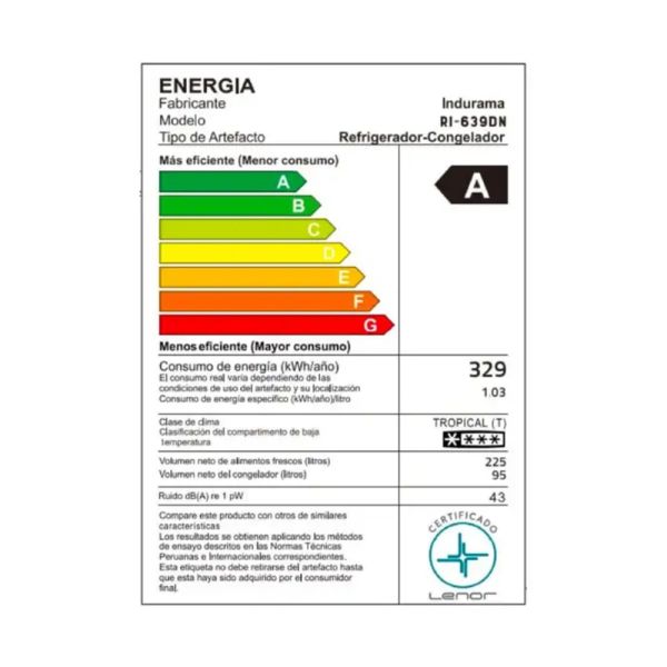 RI-639DN - Refrigeradora Negra 320Lt con Dispensador Indurama - Imagen 5